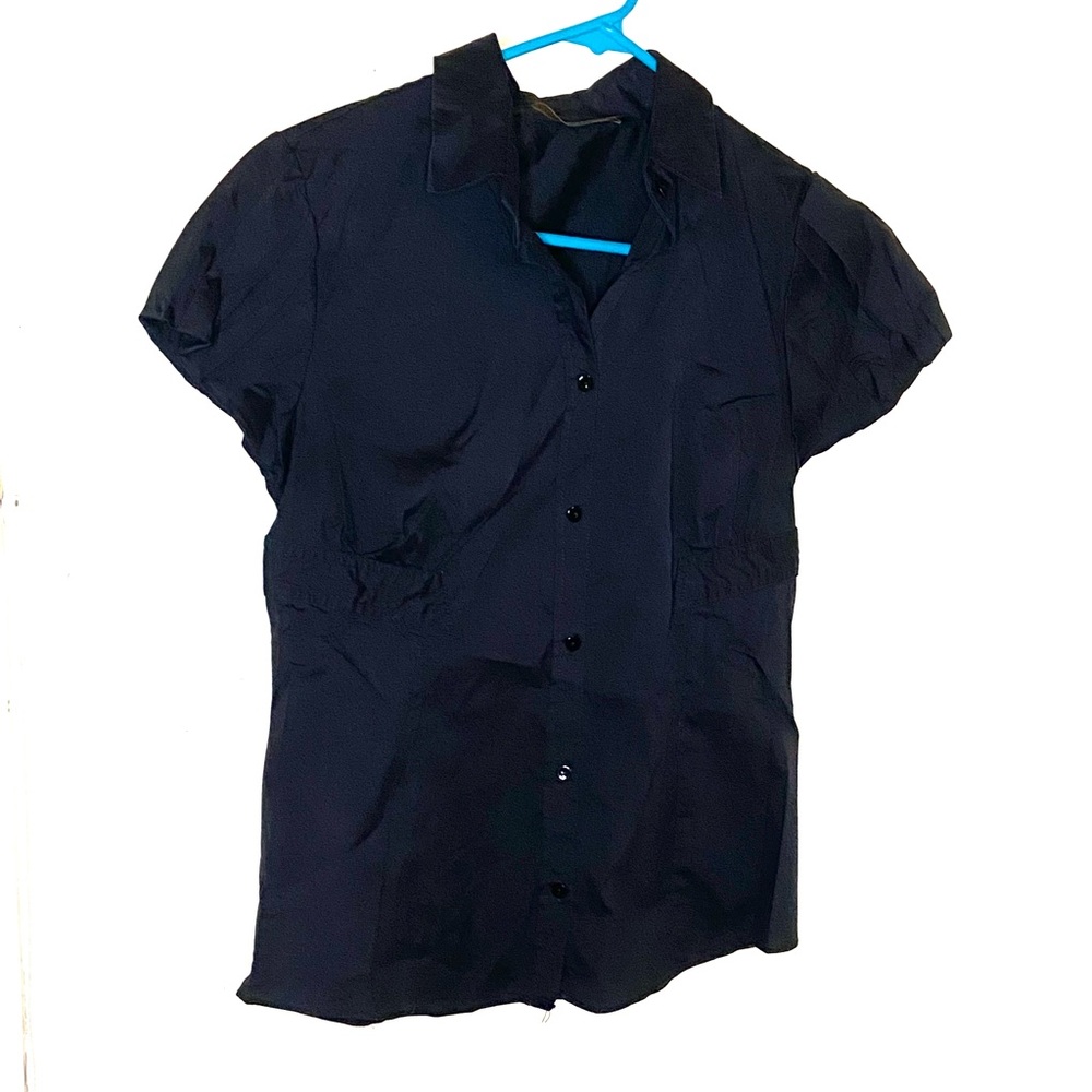 Zara Basic Button Up Black Shirt